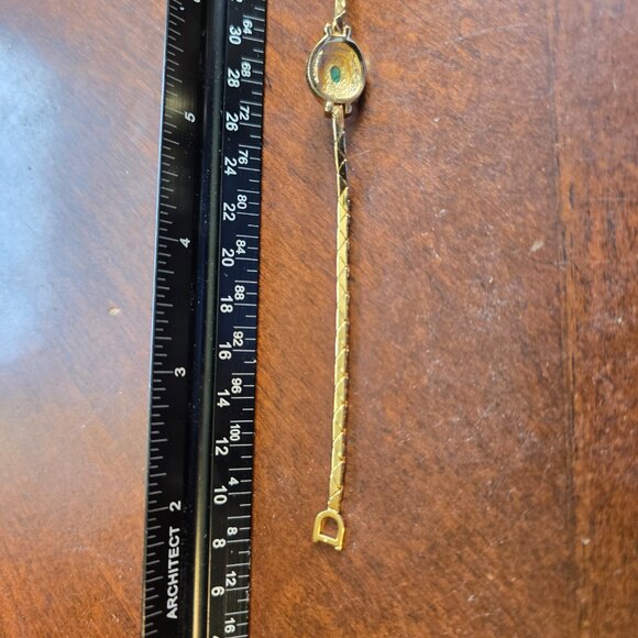 Christian Dior Bracelet Green Cabochon Crystal Gold Plated SIGNED VINTAGE Pretty - Picture 8 of 16